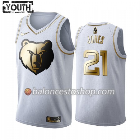 Camiseta Niños NBA Memphis Grizzlies Tyus Jones 21 2019-20 Nike Blanco Golden Edition Swingman